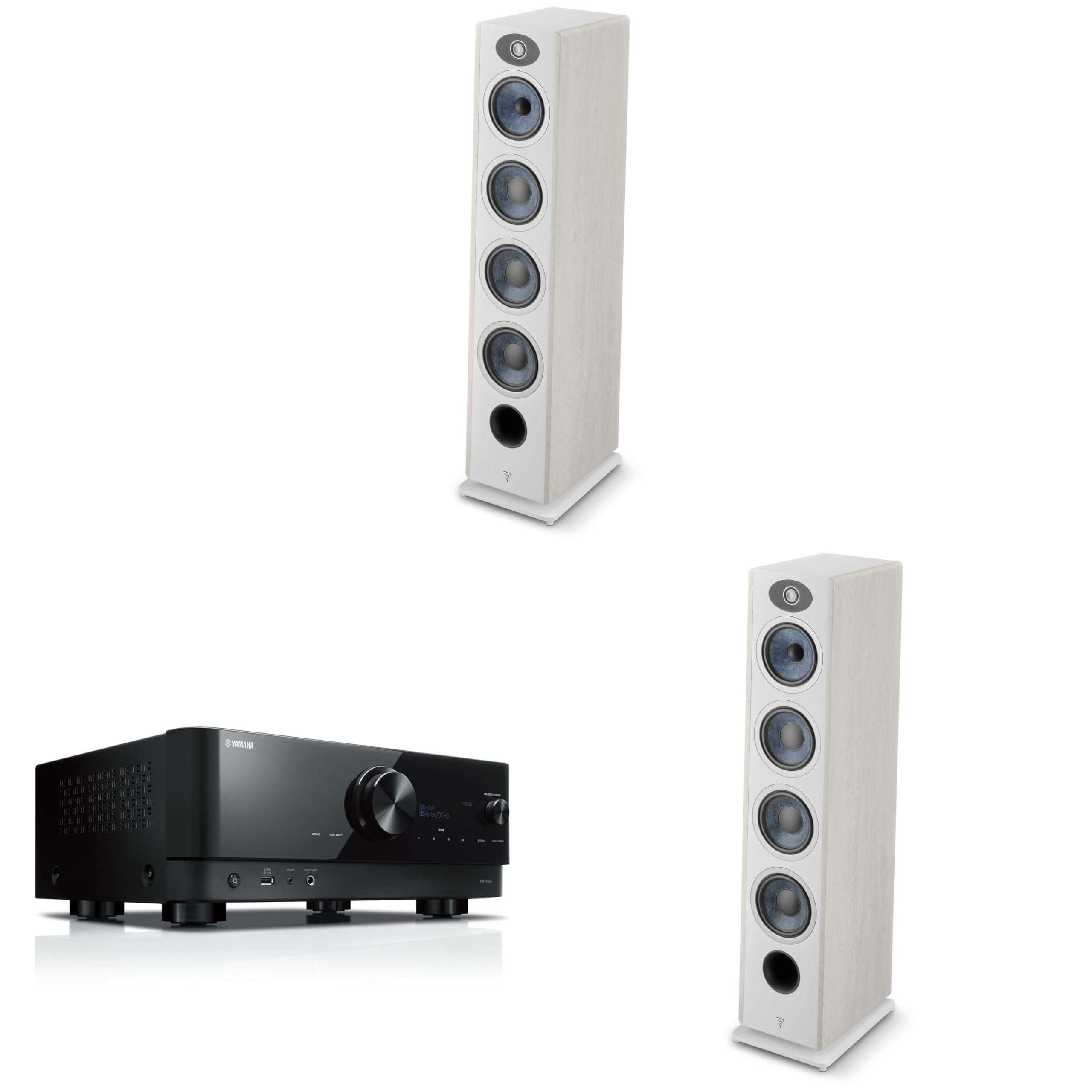Focal Vestia No3 Light Wood Speakers (2x) with RX-V6ABL AV Receiver Bundle 1