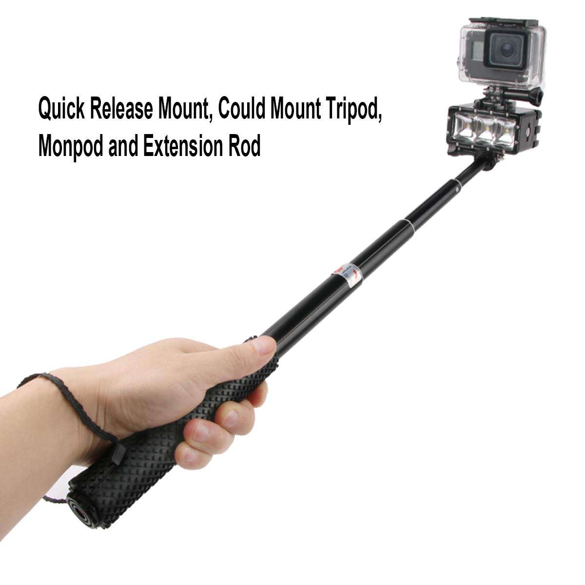 iEago RC Hero 9 Flash Diving Light High Power Underwater Waterproof LED Light Fill Light with 2 Chargeable Battery for DJI OSMO Action/GoPro Hero 8/7 /6/ SJCAM etc Action Cameras 3