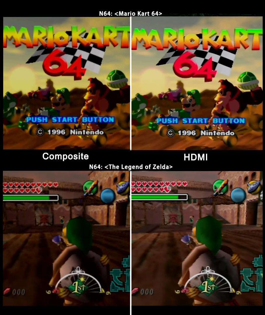 HD Link Cable for Gamecube, N64, SNES (3-in-1), HDMI Adapter with S-Video Signal Output (Better Video Quality), HD Converter with 4:3/16:9 Switch, 3IN1SNESNGCN64 No Radio Frequency Radio 6