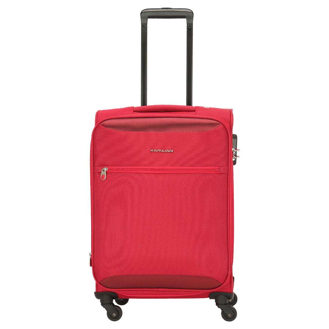 American Tourister Kamiliant Trolley Bag For Travel|Zaka 56 Cms Polyester Softsided Small Cabin 4 Spinner Wheel Luggage Bag|Suitcase For Travel|Trolley Bag For Travelling,Maroon