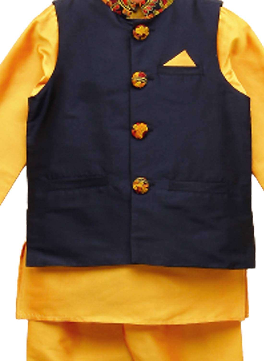 A.T.U.N. All Things Uber nice Baby-Boy's Solid Regular Pyjama Jacket Set (BJKP_Amber-Navy 3-6 Months) 5