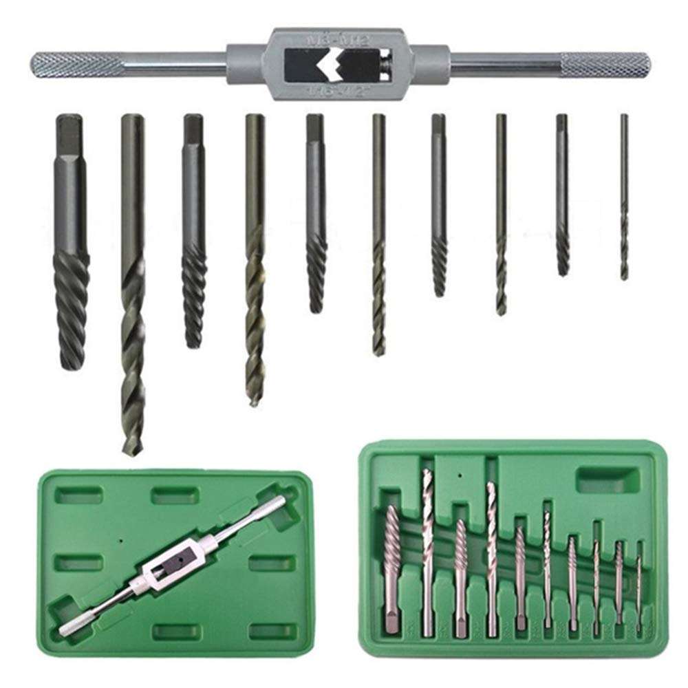 Lockwish 11 PCS Screw Extractor Tool Kit Set, Remove Broken Bolt Fastener,Use by Manually or with a Hammer or Electric Drill 6