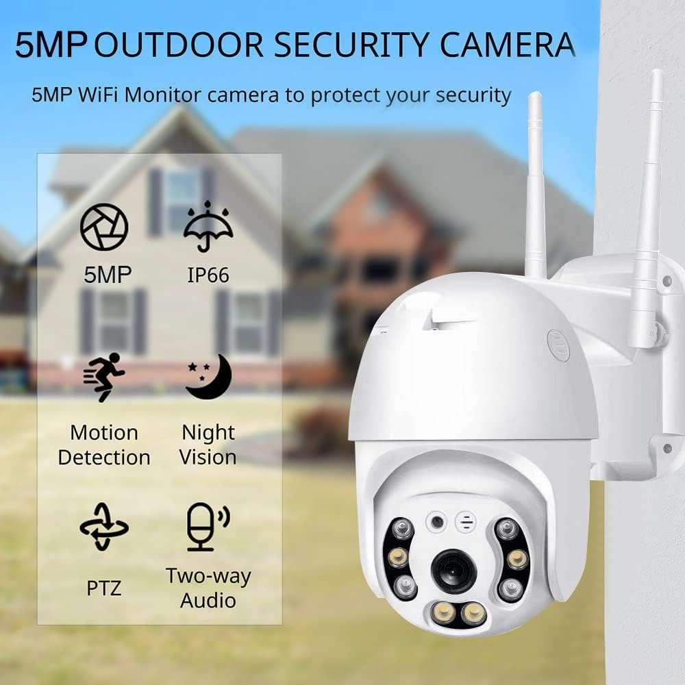 TP PLUS 5MP 360° PTZ WiFi Camera for Outdoor, Full HD 1080P, Dual Antenna, Night Vision, Motion Alert, Two-Way Audio, Mobile App Control, Weather Resistant CCTV Camera for Home (Dome Camera) 3