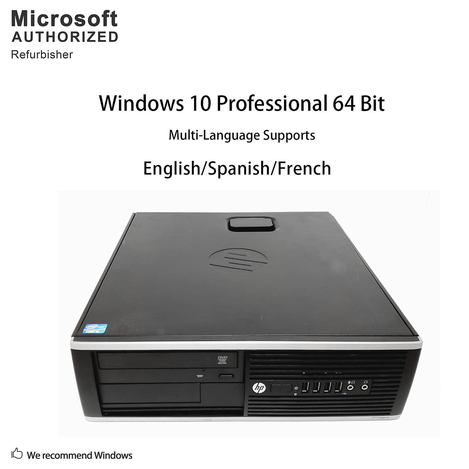 HP Campaq 6200 Pro Small Form Factor PC, Intel Core i3-2120 3.3GHz, 8G DDR3, 1T, DVD, WiFi, BT 4.0, Windows 10 Pro 64 Bit-Multi-Language Supports English/Spanish/French(Renewed) 3