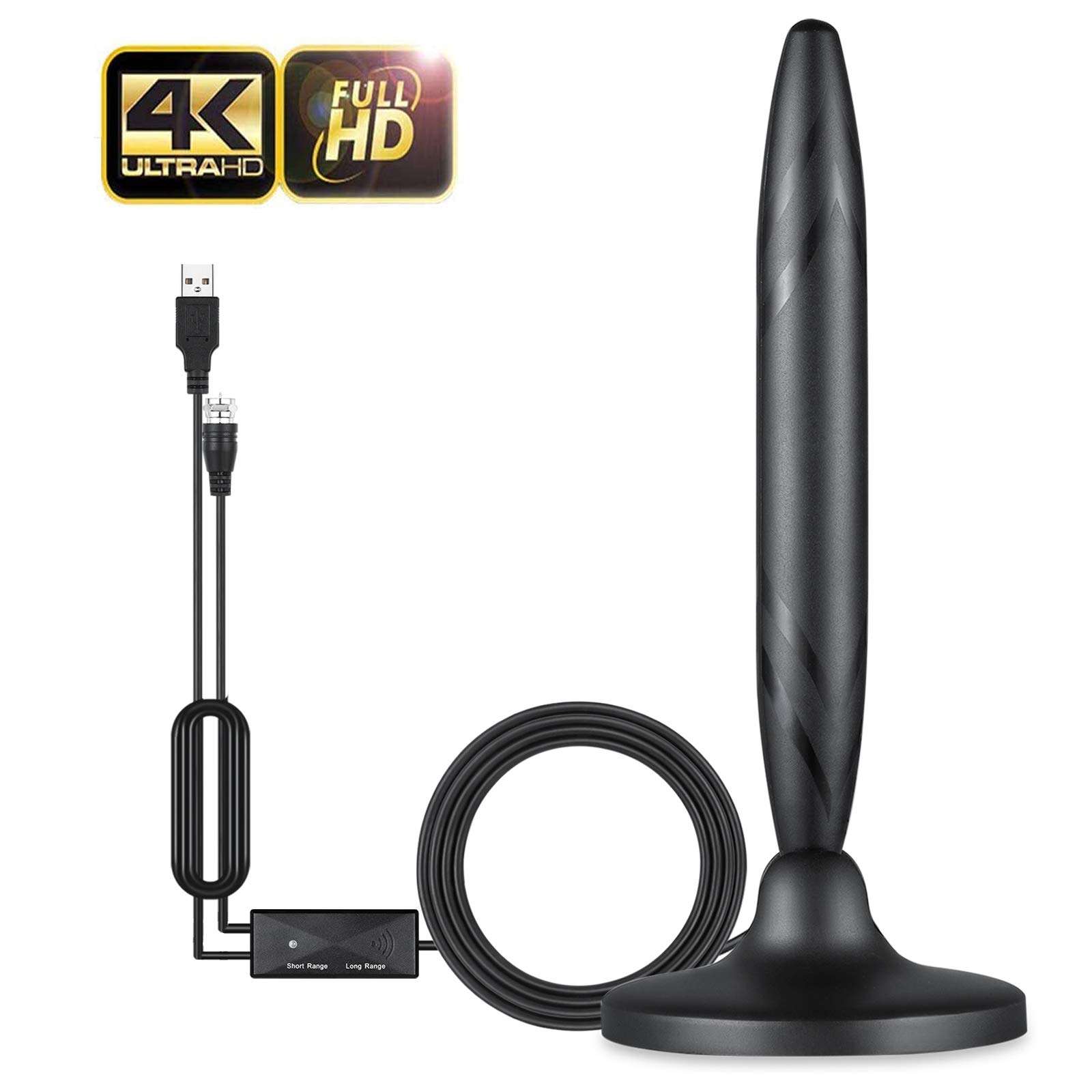 Antenna TV Digital HD Indoor, REDSTORM HD Indoor Digital TV Antenna with Amplifier HDTV Indoor Antenna Long Range 120 Miles with Signal Booster 9.8ft Coax Cable for All Local Channels 1