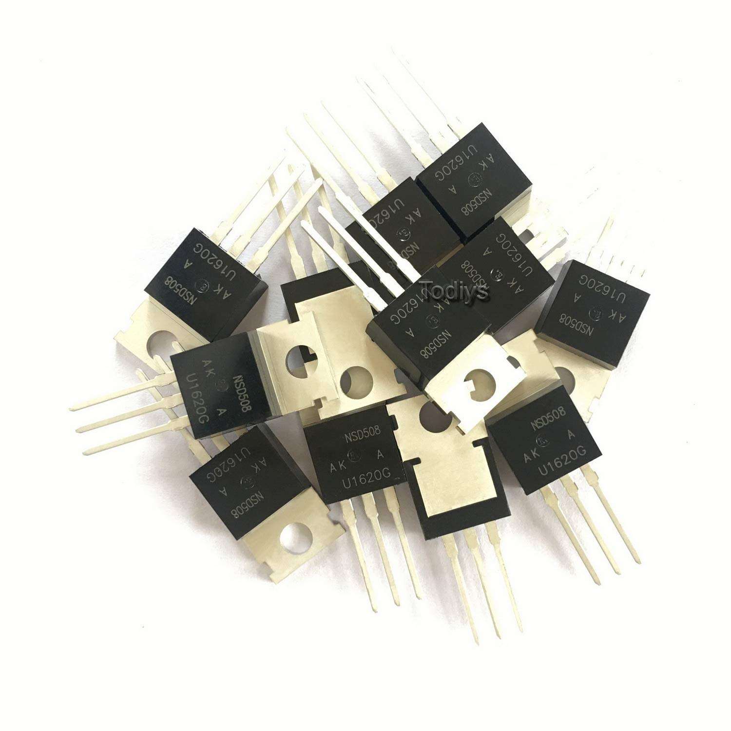 Todiys New 12Pcs for U1620 U1620RG MUR1620 MUR1620CT MUR1620CTA MUR1620CTG MUR1620CTRG TO-220 Ultrafast Rectifier 16A 200V Fast Recovery Diode U1620G