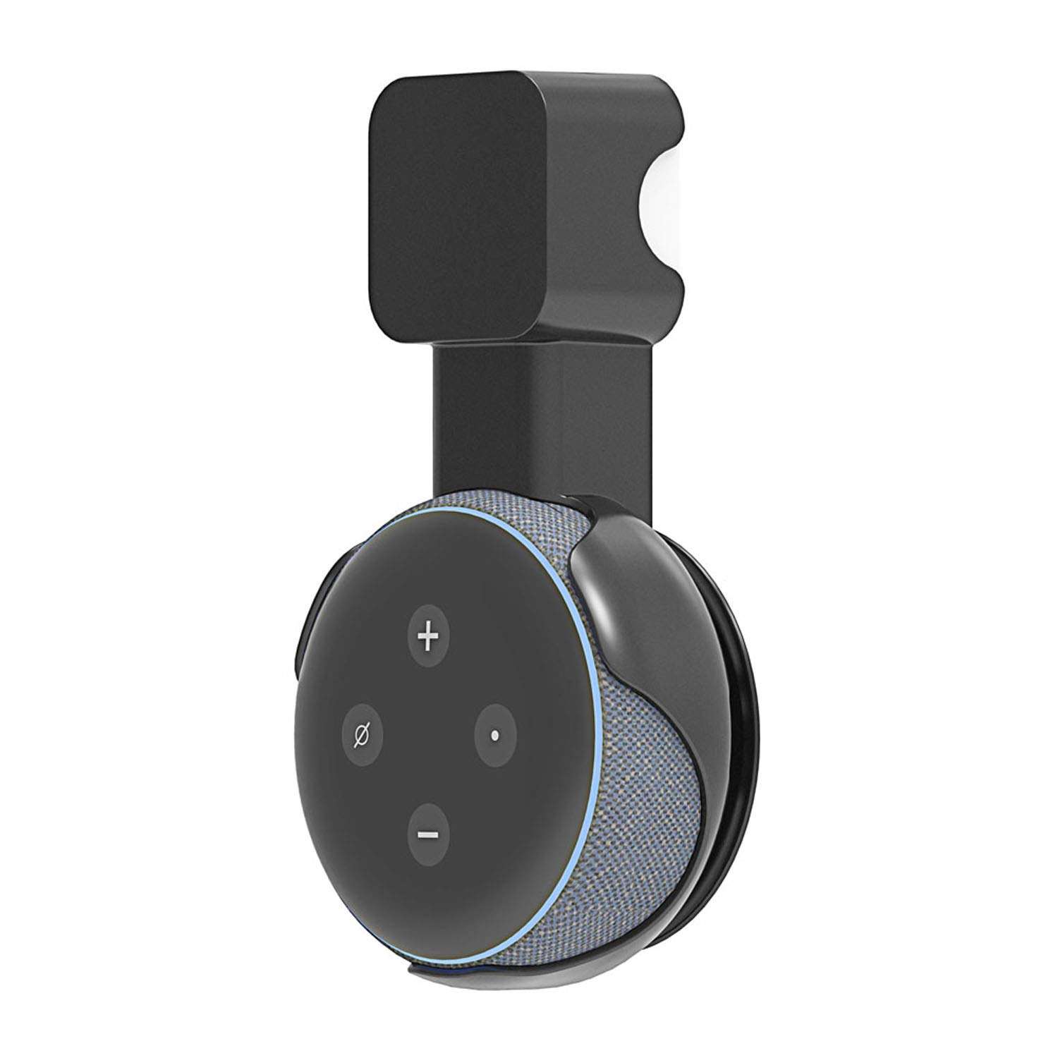 MTSmart Outlet Wall Mount Holder Stand for (3rd Gen) Smart Home Speaker, Clever Hide Both Adapter and Wires, Screwless, Space Save Accessories Hanger Bracket Case (Black, 1) 1