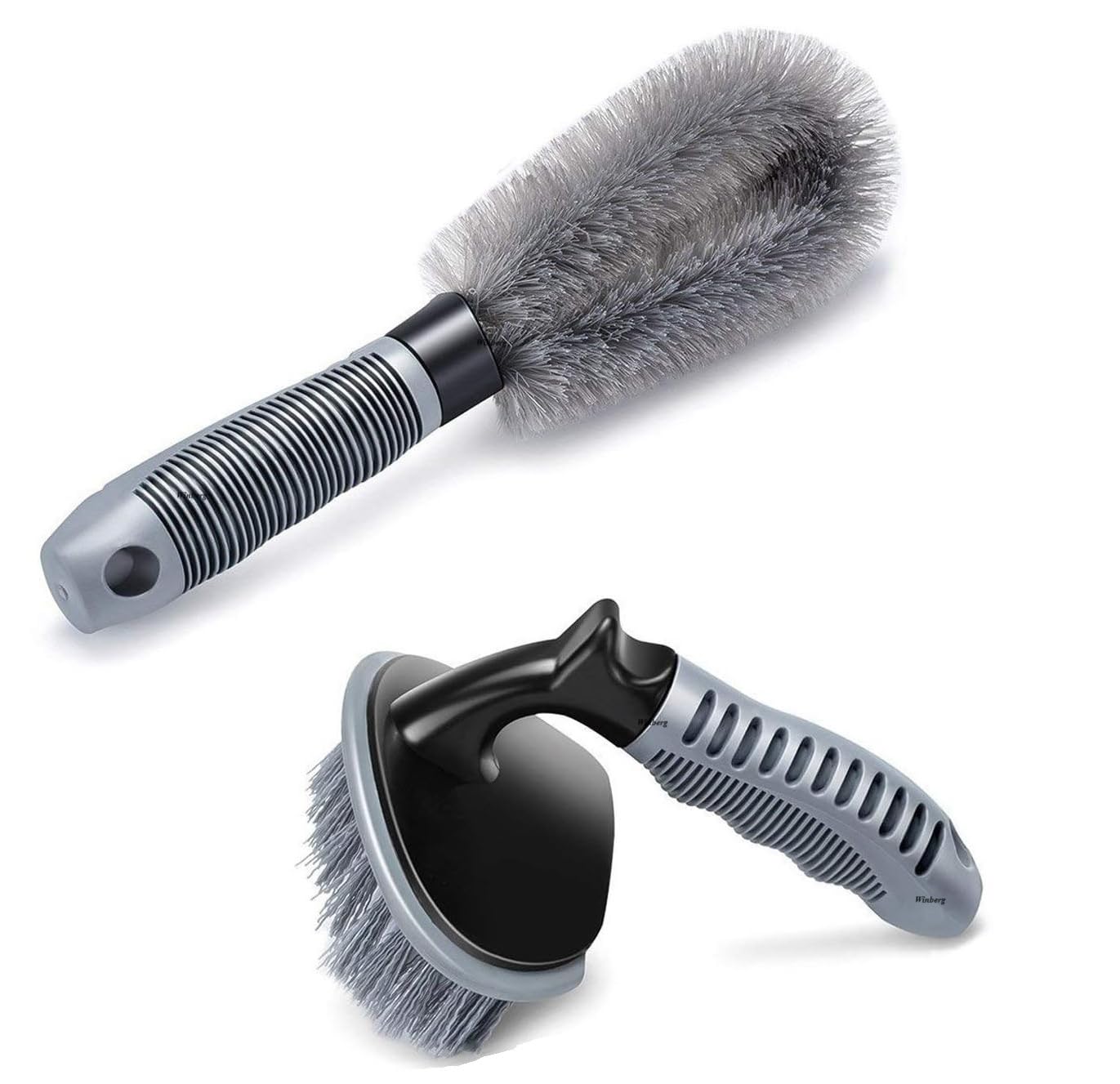 Winberg 2 Pcs Steel and Alloy Wheel Cleaning Brush, Rim Cleaner for Your Car, Motorcycle or Bicycle Tire Brush Washing Tool TY02