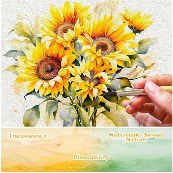 BOLT BEE Professional Watercolor Paint Set, Travel Palette Kit with Detail Brush, Art Supplies for Artists, Adults, Teens, Beginners (168) 6