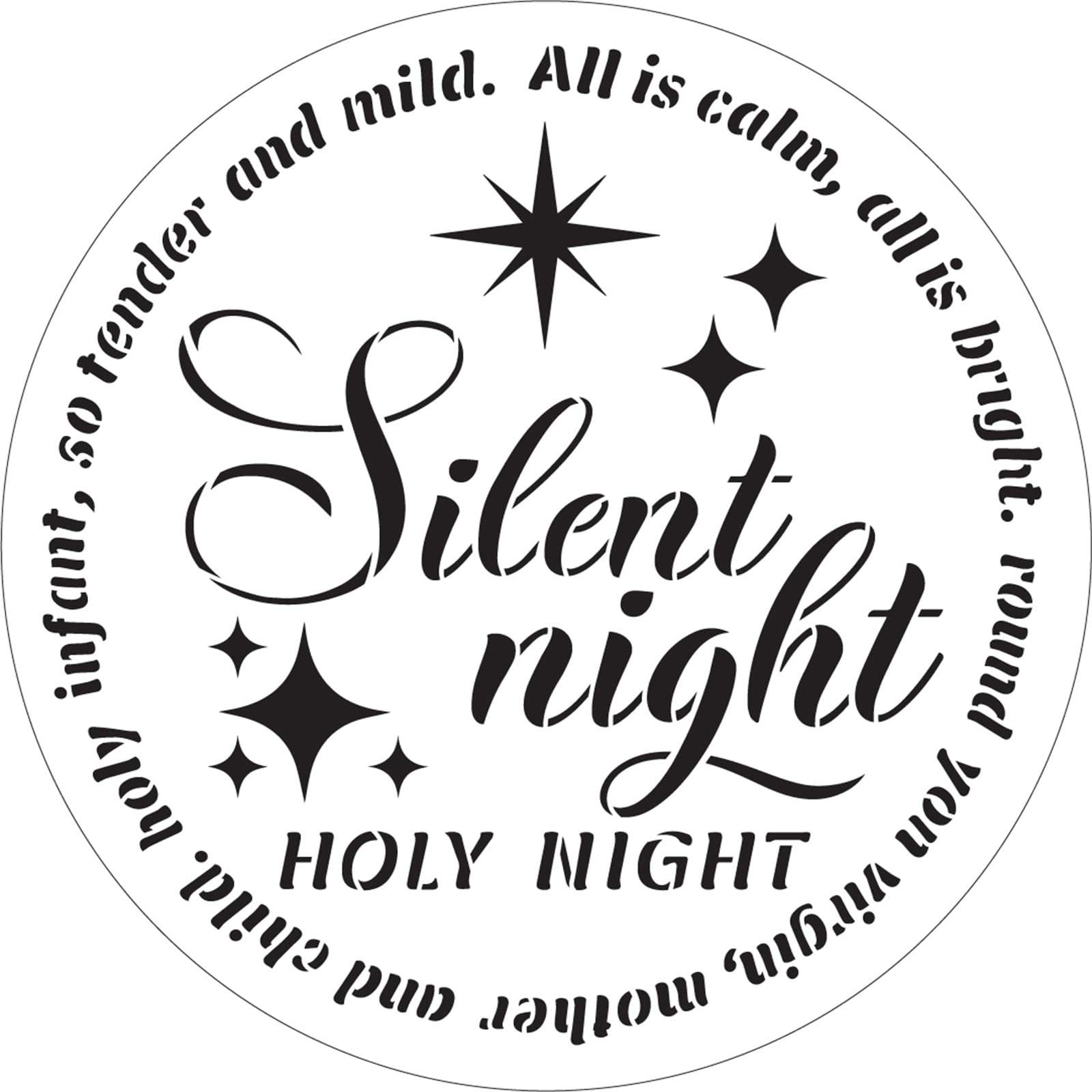 Silent Night Song Lyrics Round Stencil by StudioR12 - Select Size - USA Made - Craft DIY Christmas Living Room Decor | Paint Winter Holiday Wood Sign (12 inches) 6
