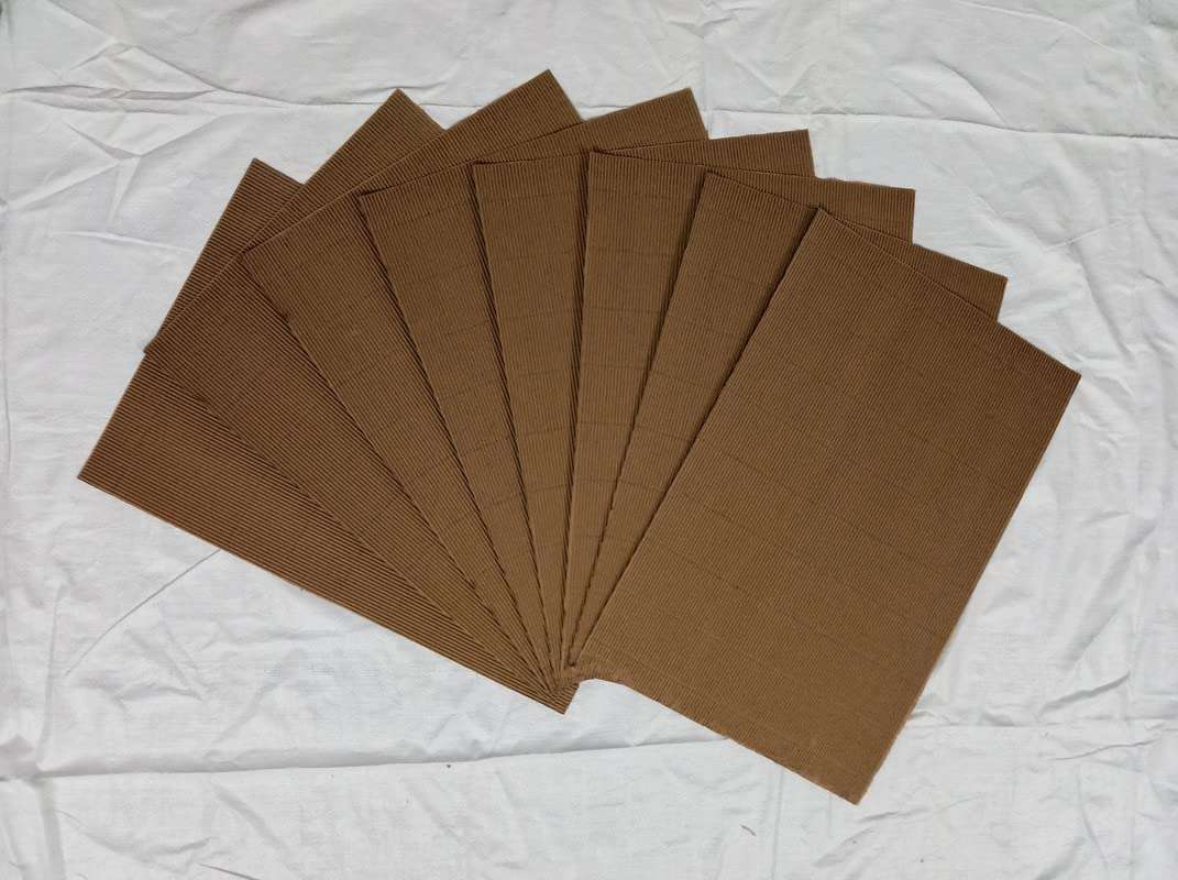 NAVMAV Corrugated Packing Sheets Carton Sheet Cardboard Sheet Craft-Kraft Paper Sheet Shipping Packaging Sheets for Art E-Commerce Packaging Use Brown cutting 5pc (15 X12 Inch) 5