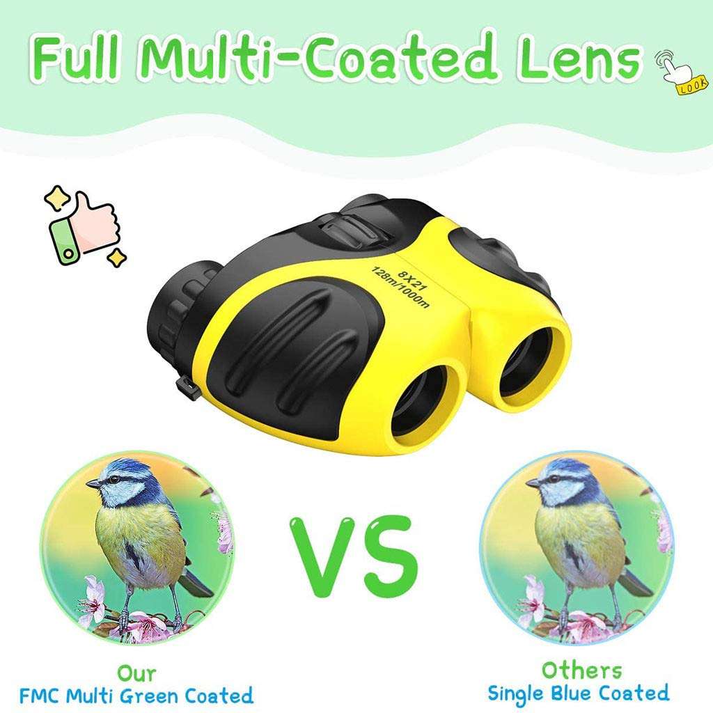 A7D8F9 Binocular for Kids,Compact Binoculars for Kids,High Resolution, Shockproof 8X Bird Watching Toys Perfect for Outdoor Hiking Games - Best Gifts for 3-12 Years Old Kids (Hot Pink) 6