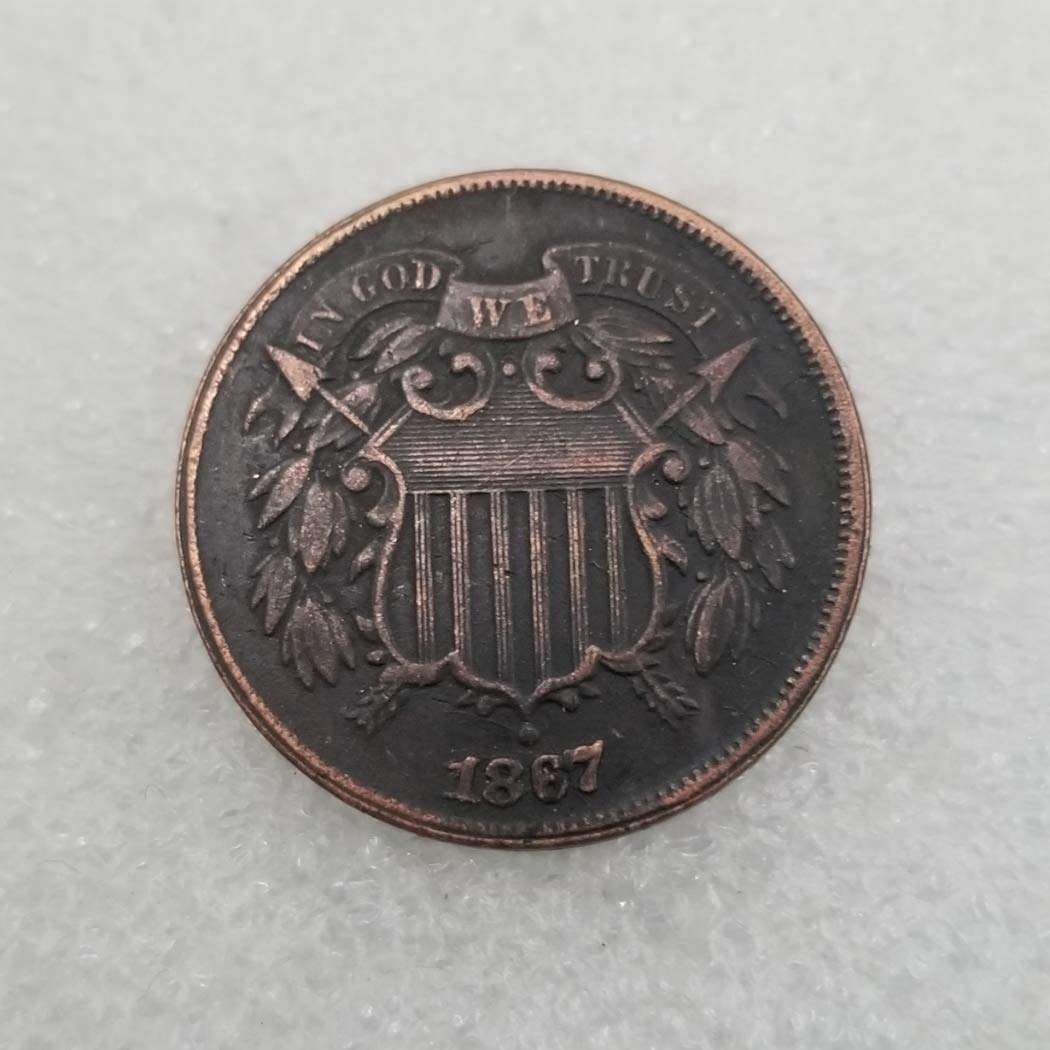 MOMOKY Copy 1867 Liberty&Eagle America 2 Cent Coin-Antique Silver Dollar Morgan Coin Collection US Silver Coin Replica Discovery Collection 2