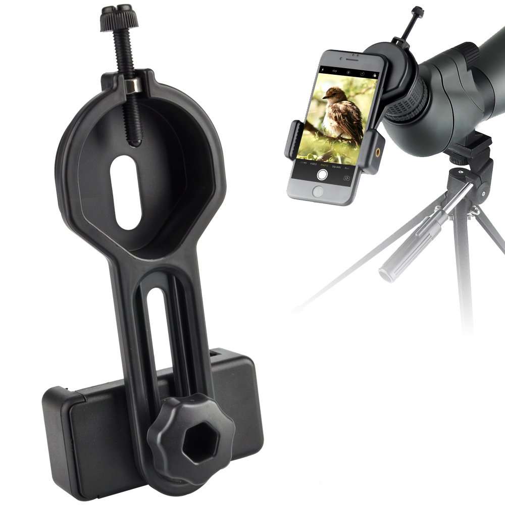 Universal Phone Adapter Mount-Support Eyepiece Diameter 25 to 46mm- Compatible with Binocular Monocular Telescope and Spotting Scope for Phone Sony Samsung Etc 1