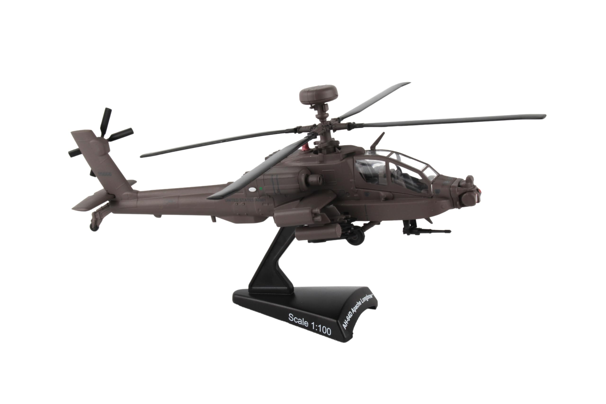 Daron Postage Stamp Boeing AH-64D Apache Longbow 1/100 Scale Diecast Display Model with Stand ,Medium