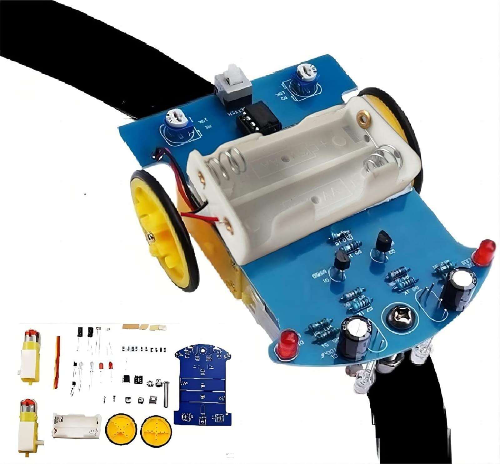 WWZMDiB-DIY Learning Kit Introductory Electronic Components Kit Birthday Gift Desktop Decorations(Fun DIY Soldering Kit,D2-1 Intelligent Tracking Line Smart Car) 1