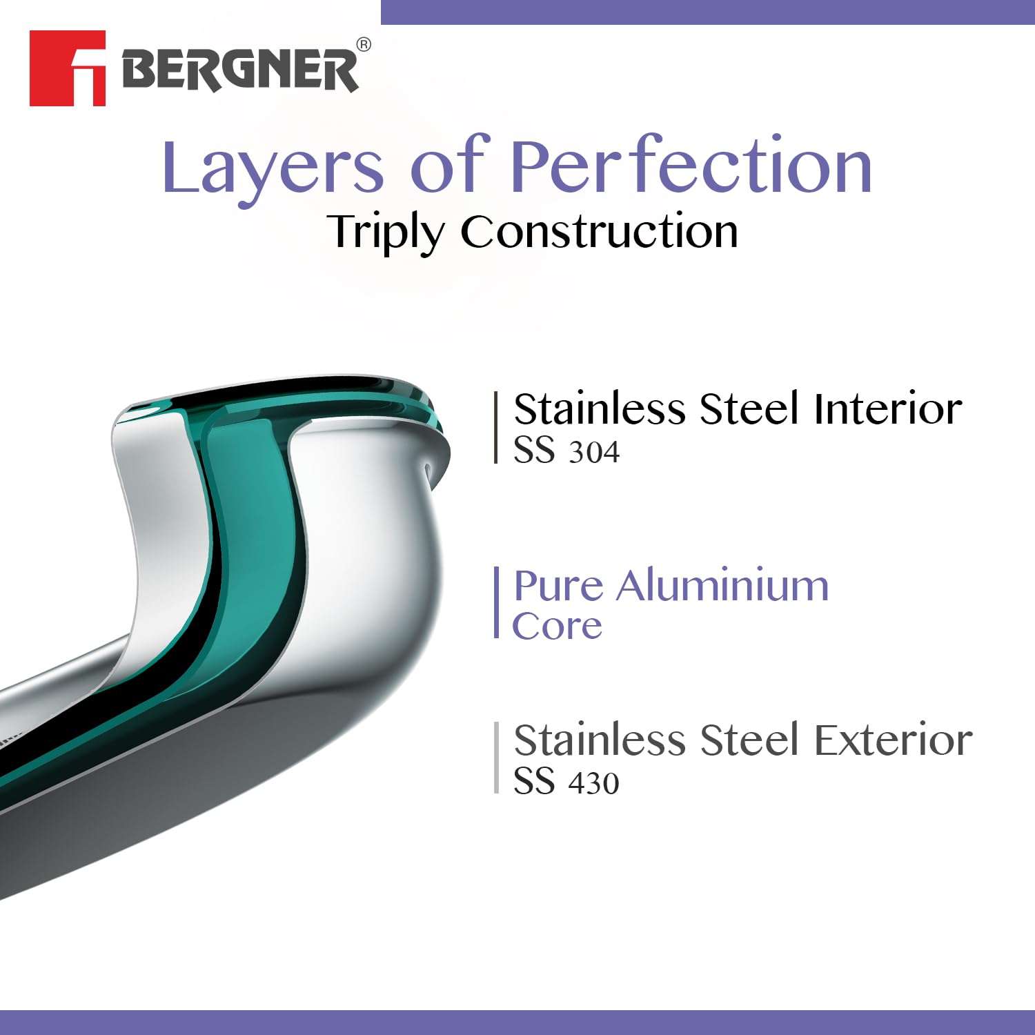 Bergner BE Essentials TriPly Stainless Steel 28 cm Biryani Handi with Lid, 6.4 L Biryani Pot, Patila Handi, Even Heat Distribution, Non-Toxic, Healthy, Less Oil Use - Induction and Gas Stove Ready 4