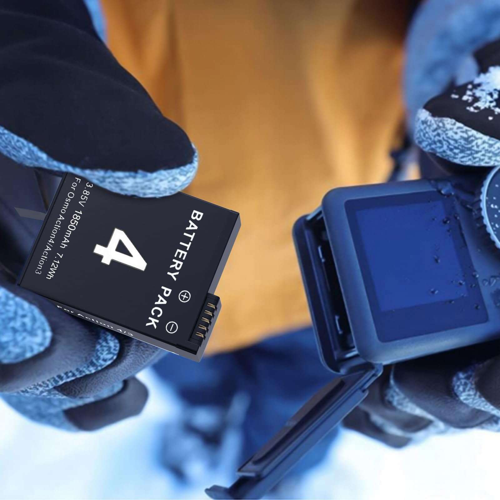 3 Packs Replacement Batteries Compatible with DJI Osmo Action 5pro, Osmo Action 4, Osmo Action 3, 1850mAh Rechargeable Battery, with 3-Channel Battery Charging Base 6