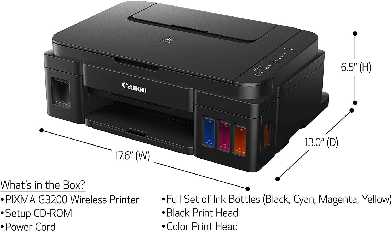 Canon PIXMA All-in-One Wireless Color Inkjet Printer, Print&Copy&Scan, Auto Duplex Printing, 4800 x 1200DPI, Mobile Printing and Airprint, Photo Print, Auto On/Off, Wi-Fi, Lanbertent Printer Cable 6