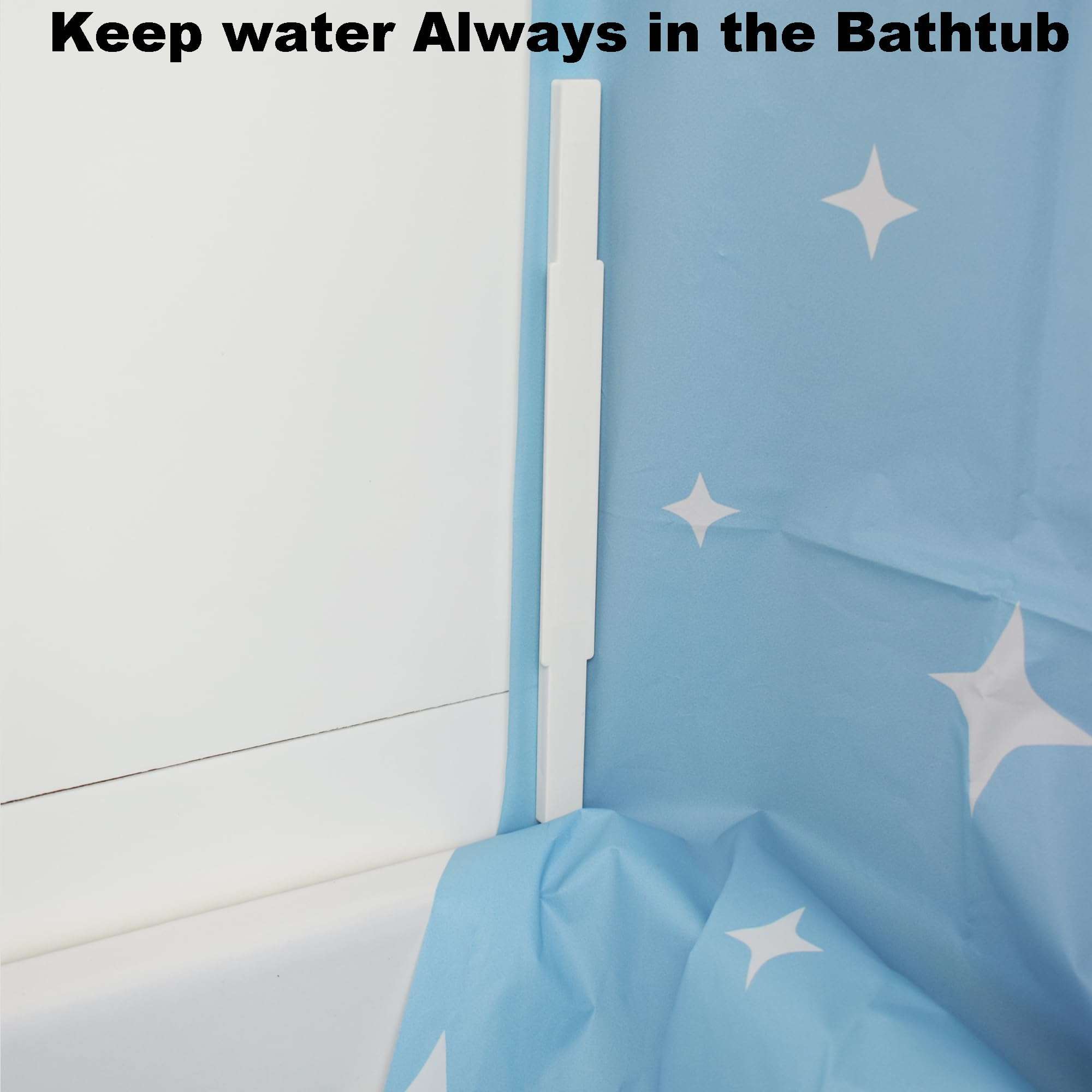 YYST Magnetic Lock for Shower Curtain, Windproof Shower Curtain Sealer, Lock, Shower Curtain Weights, Bathtub Clips - Keep Water in, No Blowing in,No Wet Curtains Cling to Your Body (white-2sets) 6