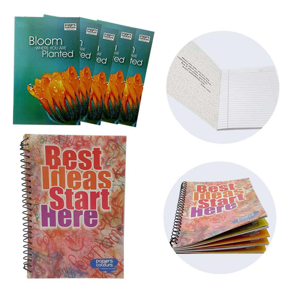 MaBelle ASTRO PLUS 05 SKYBAG Trendy Design 34L School/College Bag Combo with 1 Single Line Spiral Binding 200 Pages Notebook & 5 Register (108 Pages),-01 Set/Secret Pocket, Blue 5