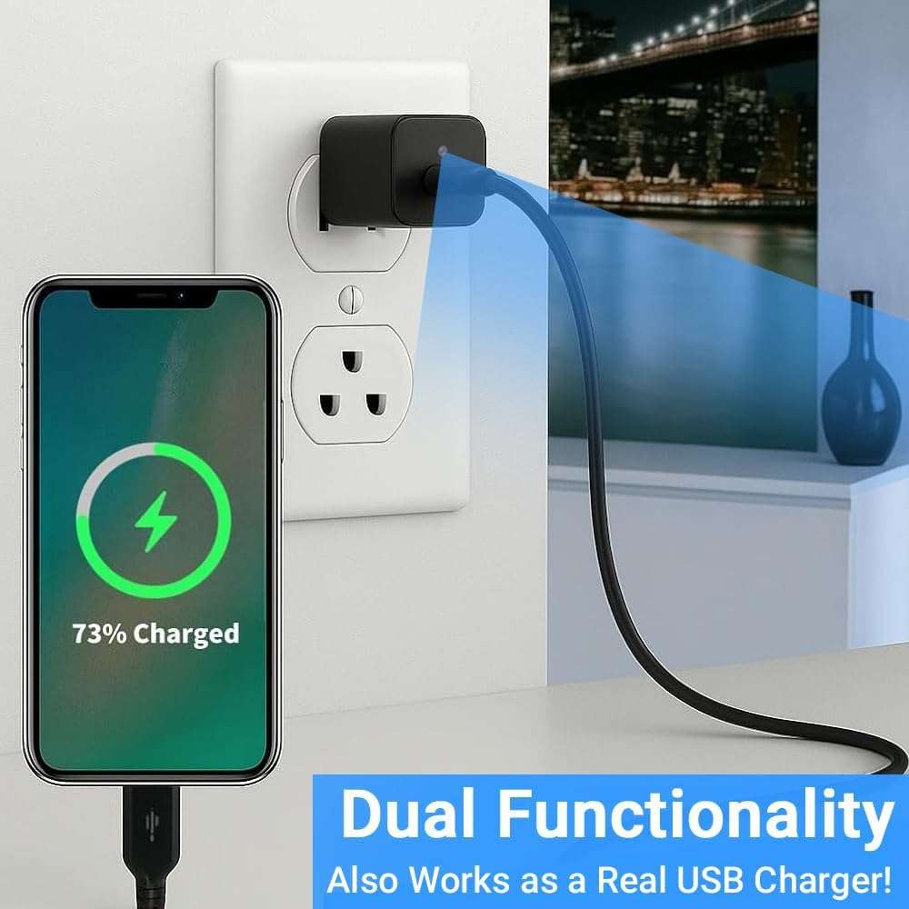 Waitbird USB Charger Mini Hidden Camera 1080p Full HD Plug & Play Spy Cam | Secret Camera for Home Hidden & Office Use | Mini Spy Camera Works While Charging | Supports 256GB – Security Surveillance 3