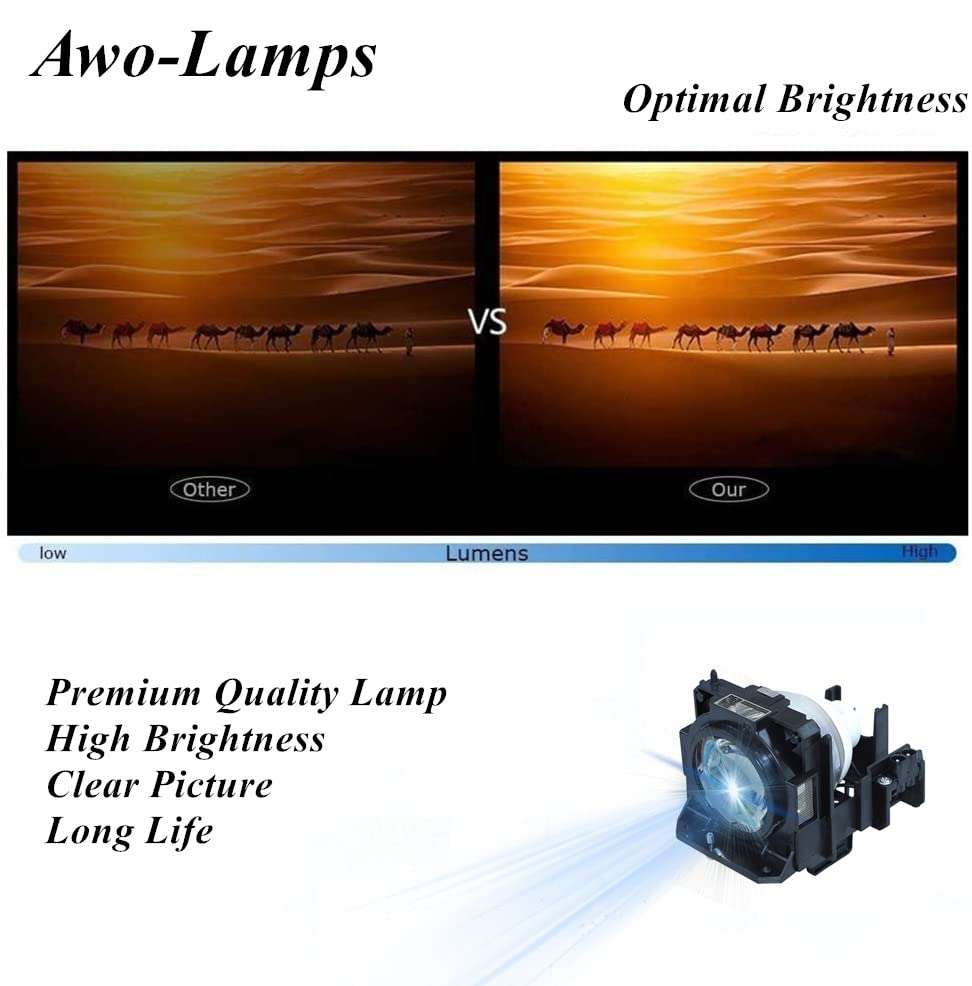 AWO ET-LAD70 / ET-LAD70W / ET-LAD70A / ET-LAD70AW (Single Lamp) Premium Replacement Lamp Bulb with Housing Fit for PANASONIC PT-DW750,PT-DX820,PT-DZ780 Projectors 5