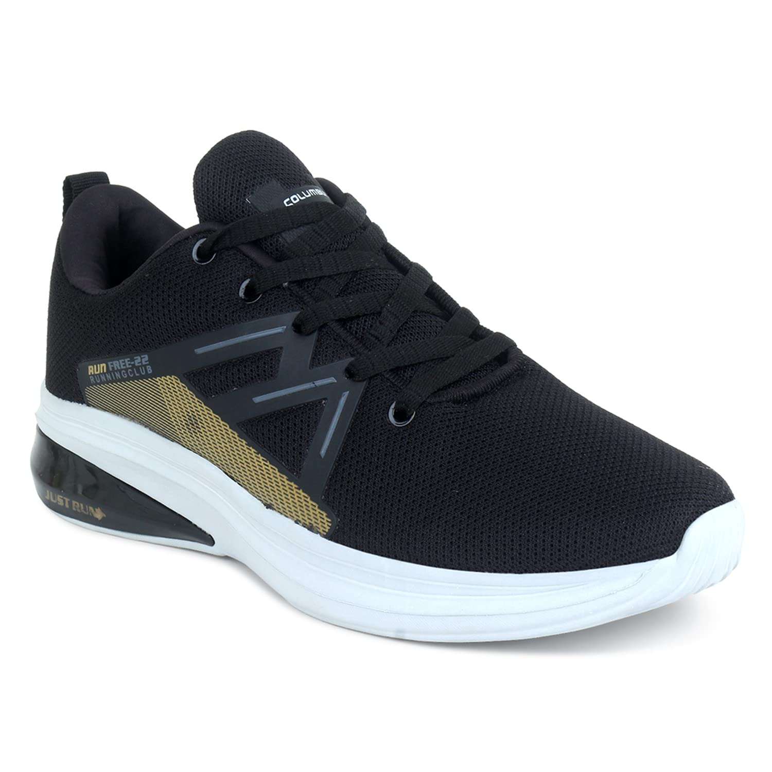 Columbus/Solar_Black/Gold/Men Sports Shoes (Black/Gold, Numeric_8)