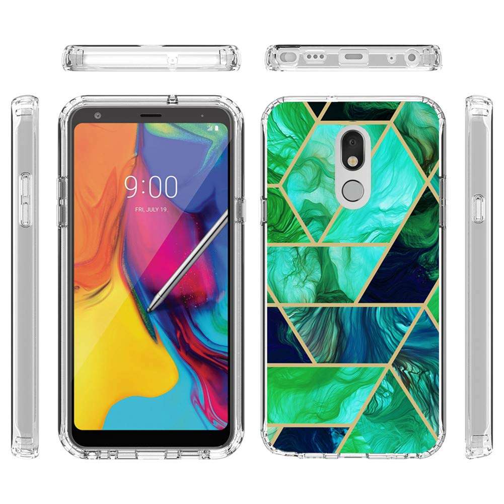 Compatible with LG Stylo 5 Phone Case, LG Stylo 5/5 +/5V/LG stylo 5 Plus Case,Marble PC,Hard Back Protective Cover,Scratch Resistant,Shock Absorption,Soft Silicone TPU Bumper,Hybrid Slim Case,Blue 1