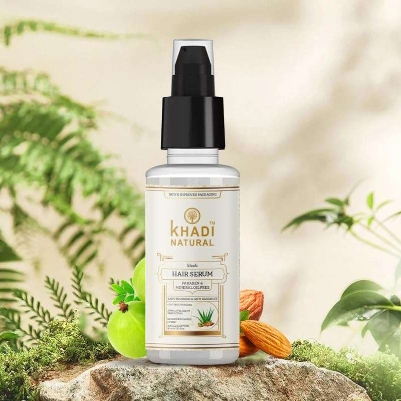 Khadi Natural Hair Serum, Paraben and Mineral Oil Free, Anti-Dandruff Formula with Aloe, 30ml (Pack 1, Hair Serum) 3