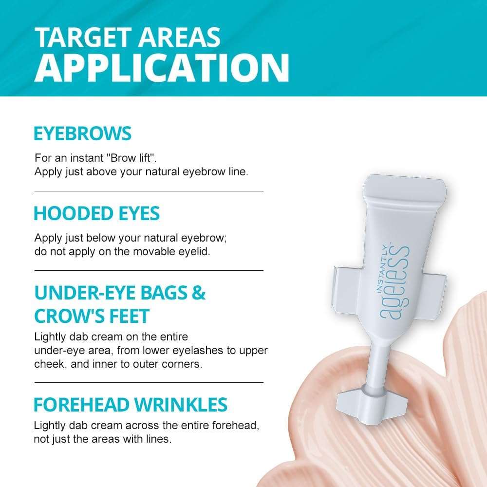 Instantly Ageless - Instant Face Lift Cream - Skin Care for Anti Aging face cream - Wrinkle Tightener - Instant Under Eye Bags Remover - Facelift in a Box of 25 Vials 4