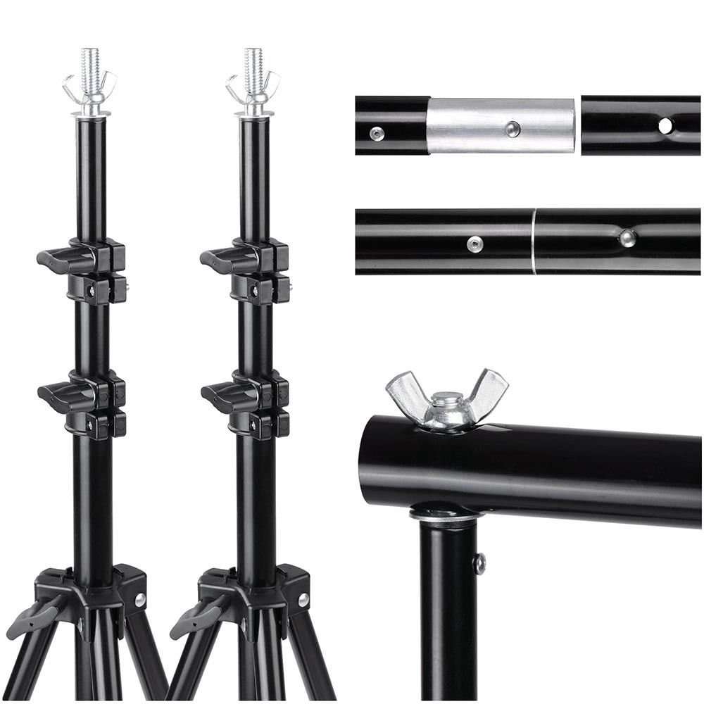 YISITONG Photo Video Studio Backdrop Stand 10ft Adjustable Portable Heavy Duty Background Stand Backdrop Support System Kit with Carry Bag 6