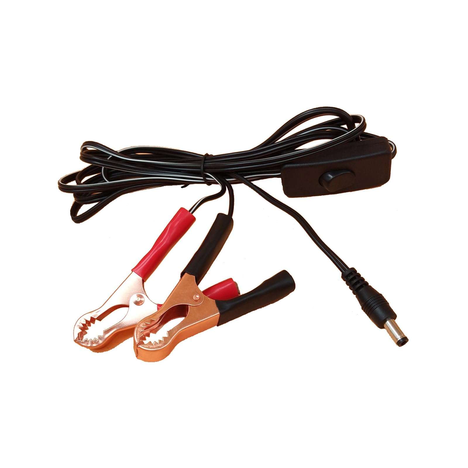 Durability Double Clip to 5.5x2.1mm Male Plugs Connector Power Cable for 1V-36V Electronic Deivce 118.11inch