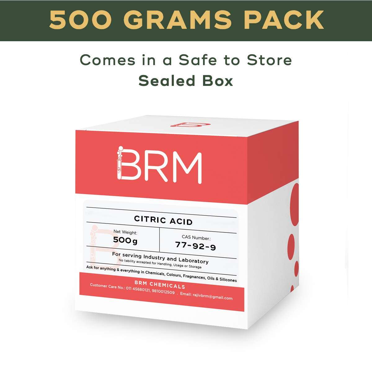 BRM Chemicals Citric Acid - 500 Grams For Serum Making, Anti Ageing Beauty Formulations, Lotion Making, Cosmetic Making & DIY Personal Care For Face, Hair, Skin & Body 3