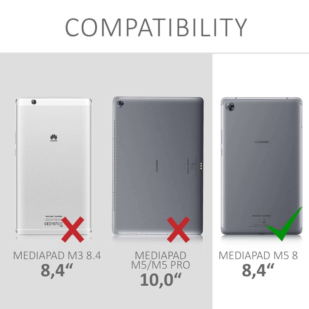 kwmobile Case Compatible with Huawei MediaPad M5 8 - Case Soft Crystal TPU Tablet Back Protector Cover - Black 6