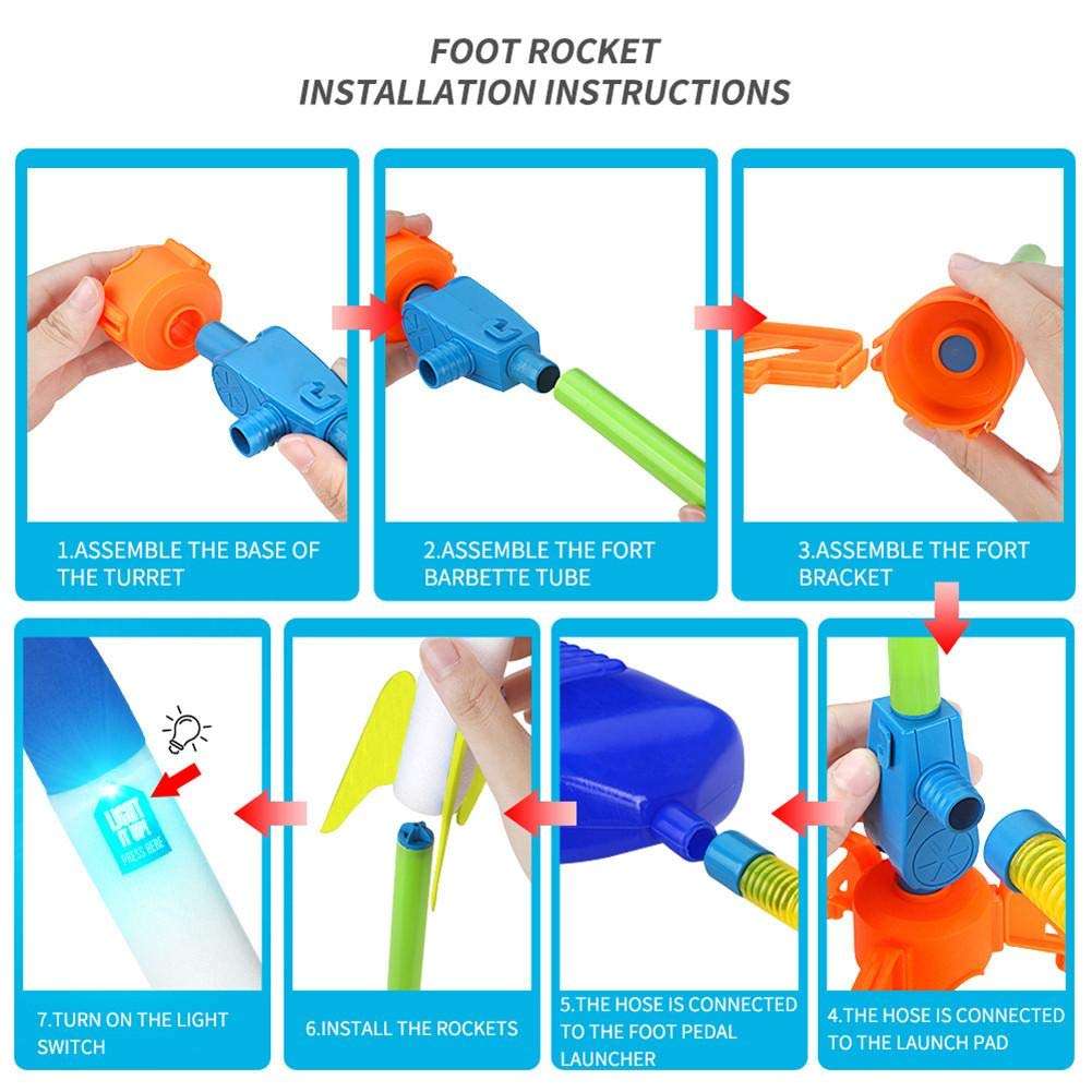 leveraYo Rocket Launcher Kit- with Rocket Tail, Body and Pump DIY Rocket Science Experiment Kit- Space STEM Outdoor Toys Gift for Kids,Teens, Boys & Girls 5