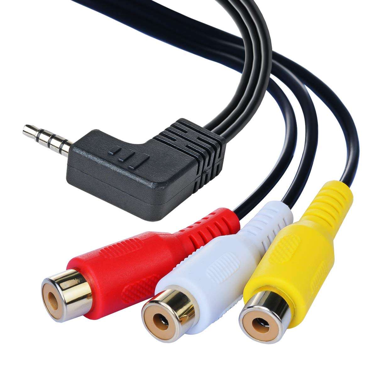 3.5mm to RCA Audio Extension Cable, 3.5mm Male to 3RCA Female Gold Plated Stereo Camcorder Video Audio Cable for Smartphones,MP3, Tablets,Speakers,Home Theater,10inch 4