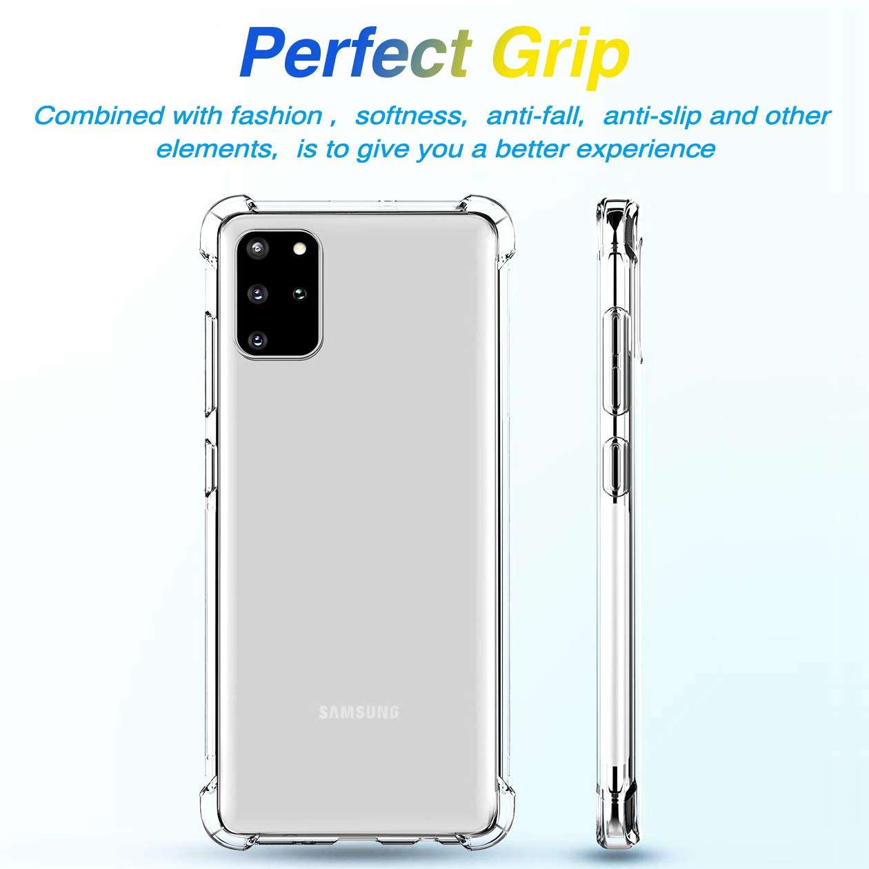 For Samsung Galaxy S20 Plus S20+ Case,Galaxy S20 Plus 20+ 5G Soft TPU Protective Phone Cover Case,Shockproof,Anti-Yellow,Super Slim Fit,Reinforced Corners for Samsung S20 Plus S20+ 2020[6.7inch]-Clear 6