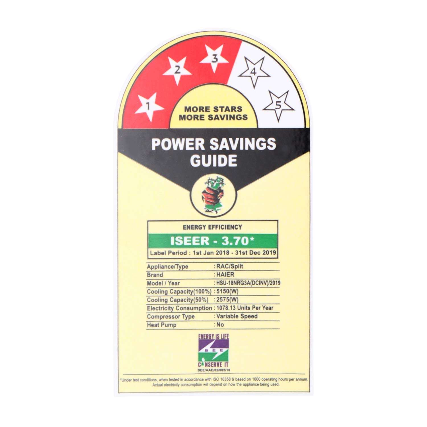 Haier 1.5 Ton 3 Star Inverter Split Air Conditioner (Copper HSU-18NRG3A(DCINV) White) 2