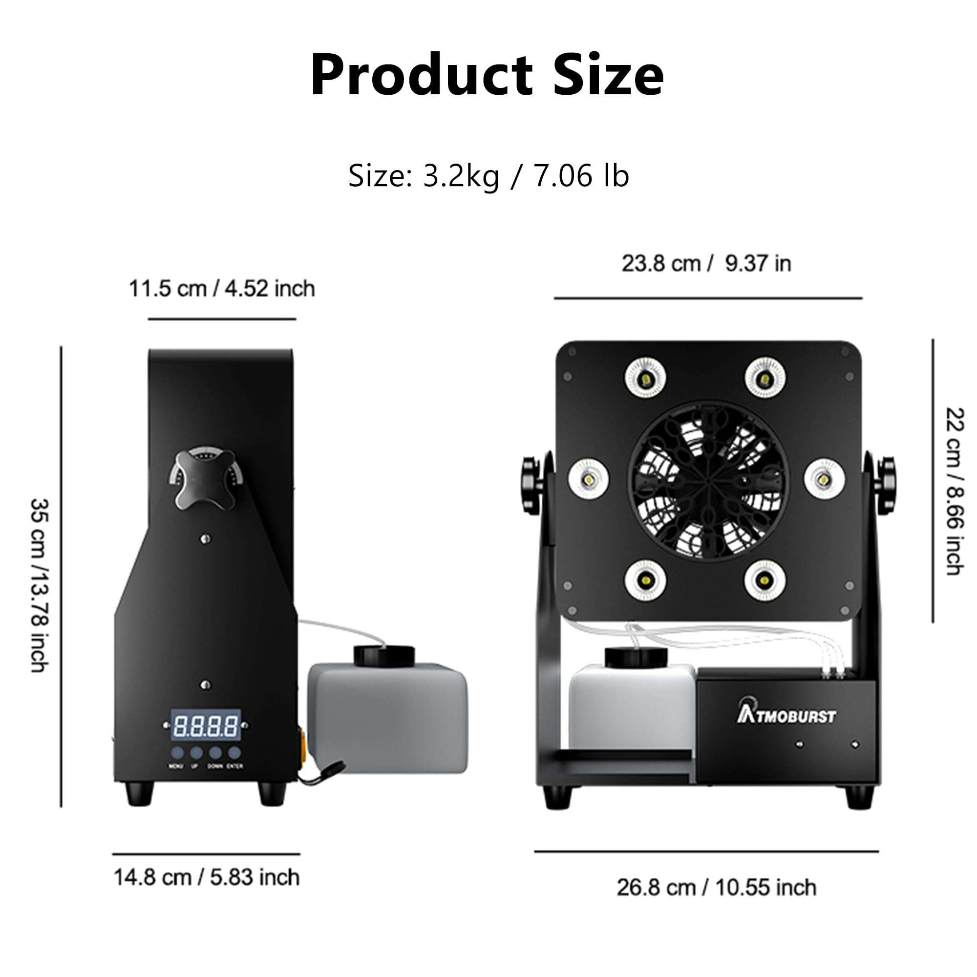 SHEHDS 90W Bubble Machine with LED 6x4W RGBW, Powerful 7-Blade Fan Engine, Manual Tilt 180° Adjustment, Automatic Bubble Maker, Large Foam Output Adjustable Angle, for Stage, Party, Wedding, Concert 3