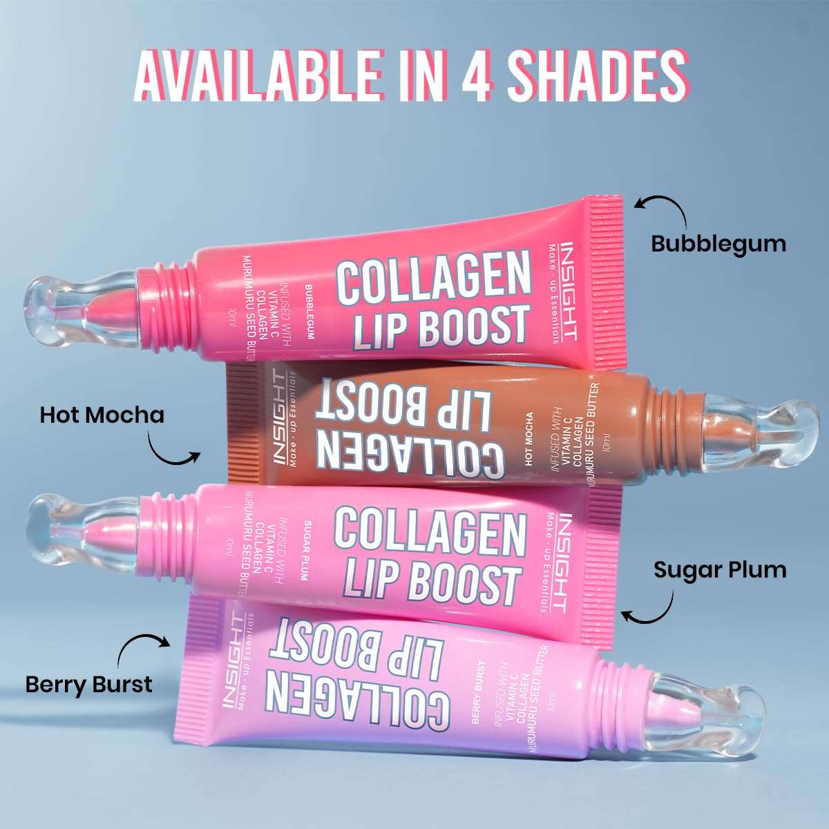 INSIGHT Collagen Lip Boost - Bubblegum (10g) |Glossy Non-Sticky Finish | Vitamin C & Hydrating Treatment | Long Lasting Moisturization | Lightweight Daily Lip Wear 6