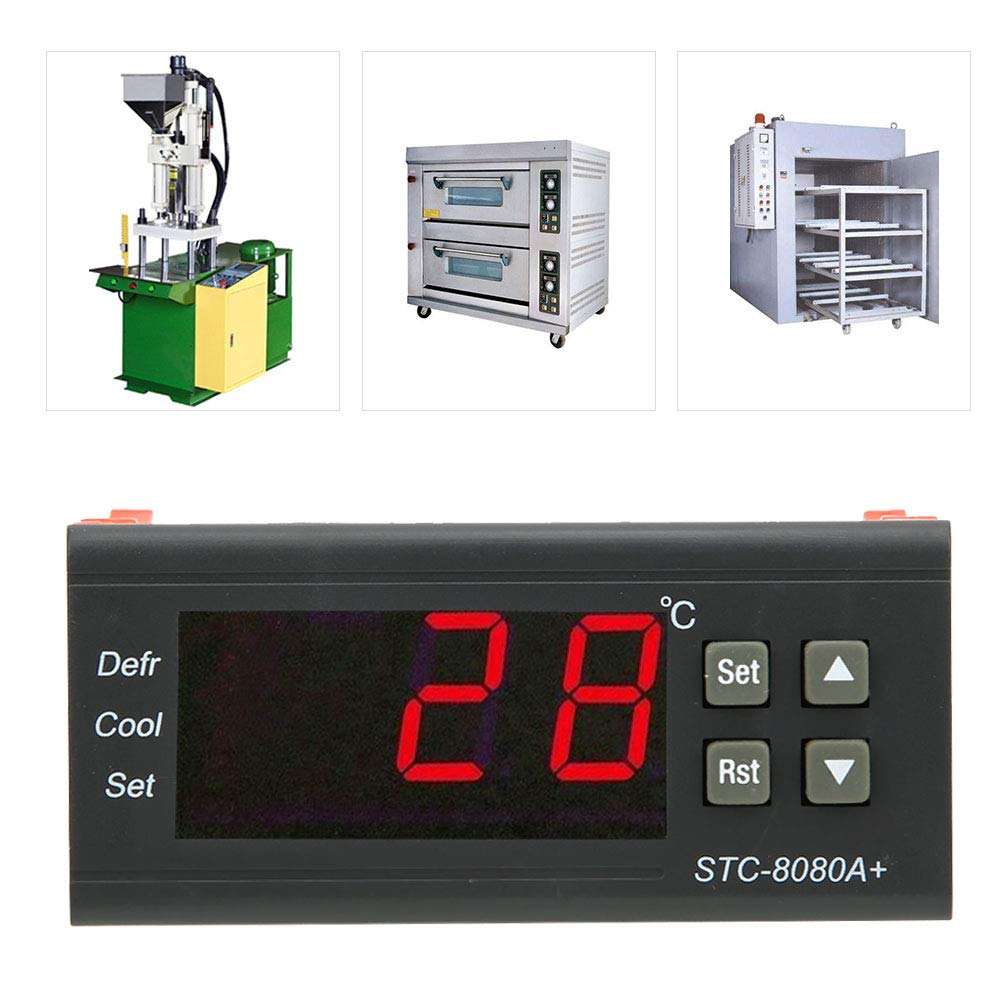 Digital Thermostat Temperature Controller, STC-8080A+ Digital Thermostat Refrigerating Defrosting Alarming Temperature Controller 3