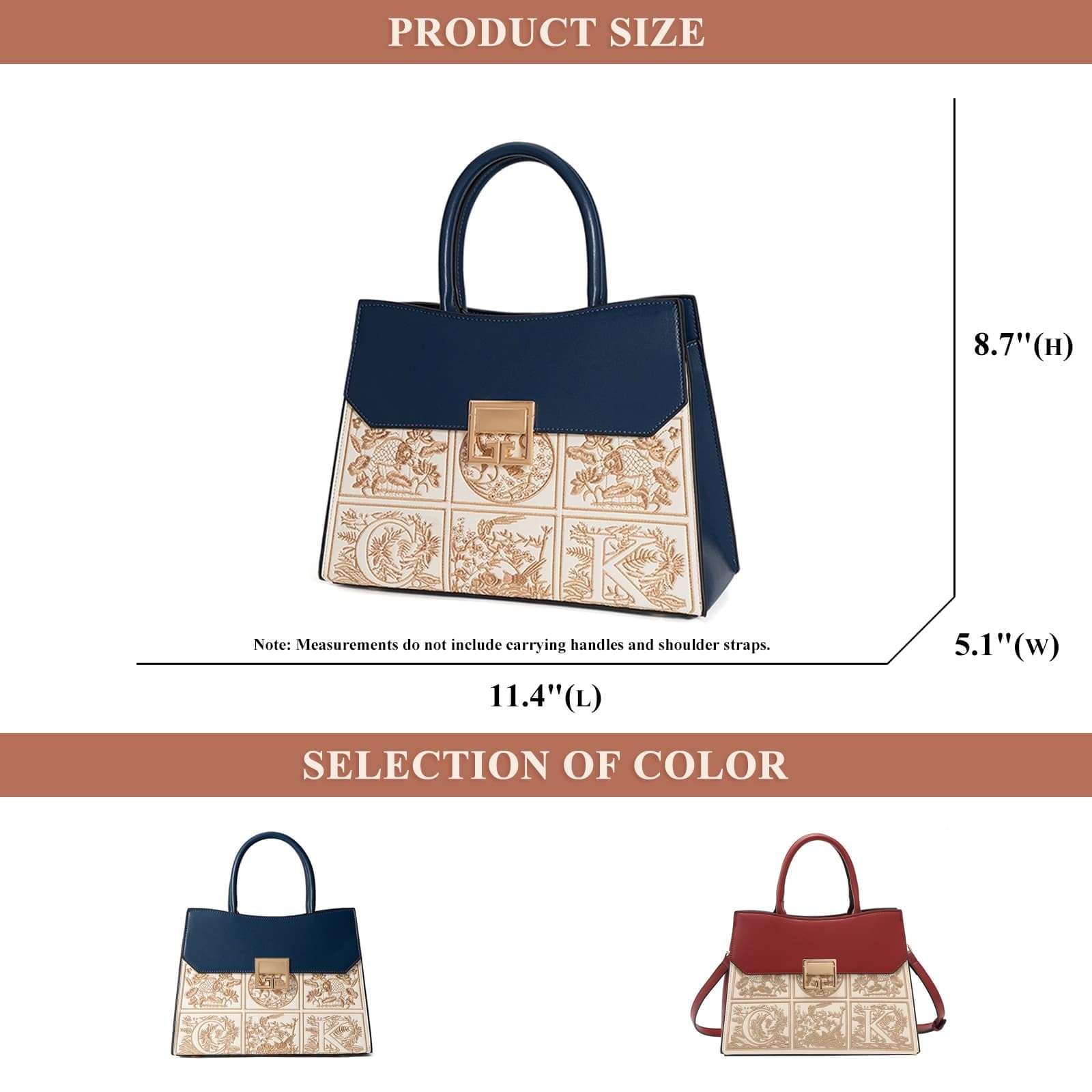 LANGSER Luxury Top Handle Shoulder Bag for Women PU Leather Embroidery Tote Crossbody Party Wedding Satchel Handbag and Purse 6