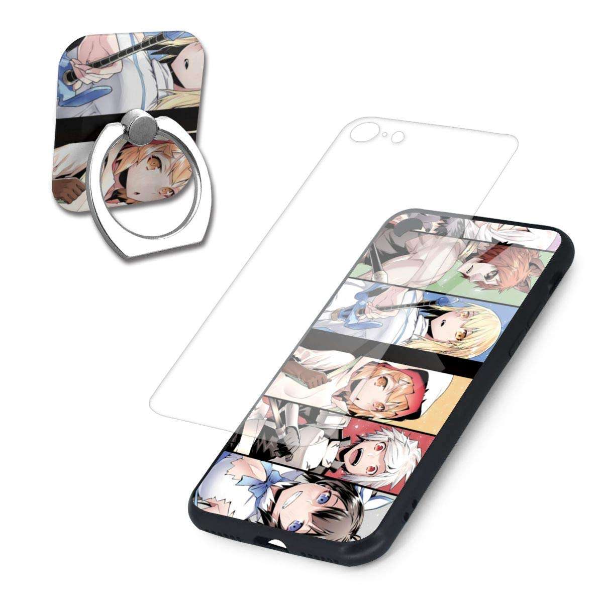 Official is It Wrong to Pick Up Girls in A Dungeon (DanMachi) Anime/Cartoon/Comic/Gaming TPU Glass Phone Case iPhone 7/8 Case Ultra Thin Slim Fit Soft Silicone + Cell Phone Ring Holder Square 3