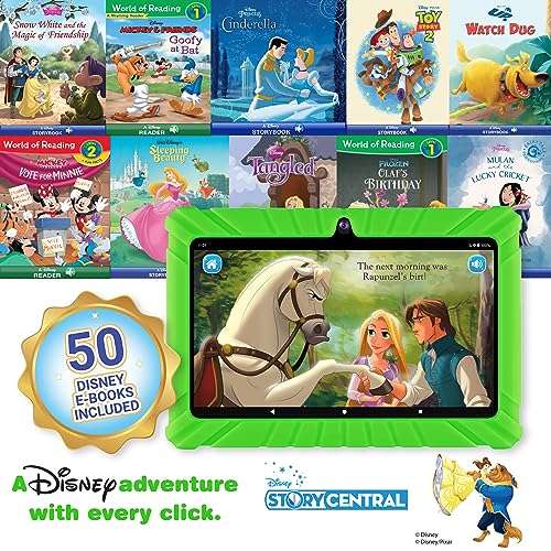 Contixo Kids Tablet V8, 7-inch HD, Ages 3-7, Toddler Tablet with Camera, Parental Control - Android 11, 16GB, WiFi, Learning Tablet for Children, 50+ Disney Storybooks Apps and Kid-Proof Case, Green 3
