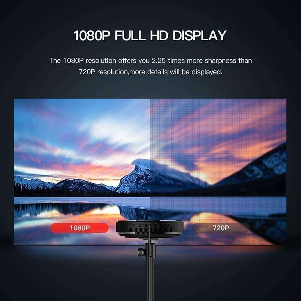 KDUFHC Bluetooth Projector, Projector Support 4K, Full HD Native 1080P Projector Compatible w/TV Stick, PS5 6