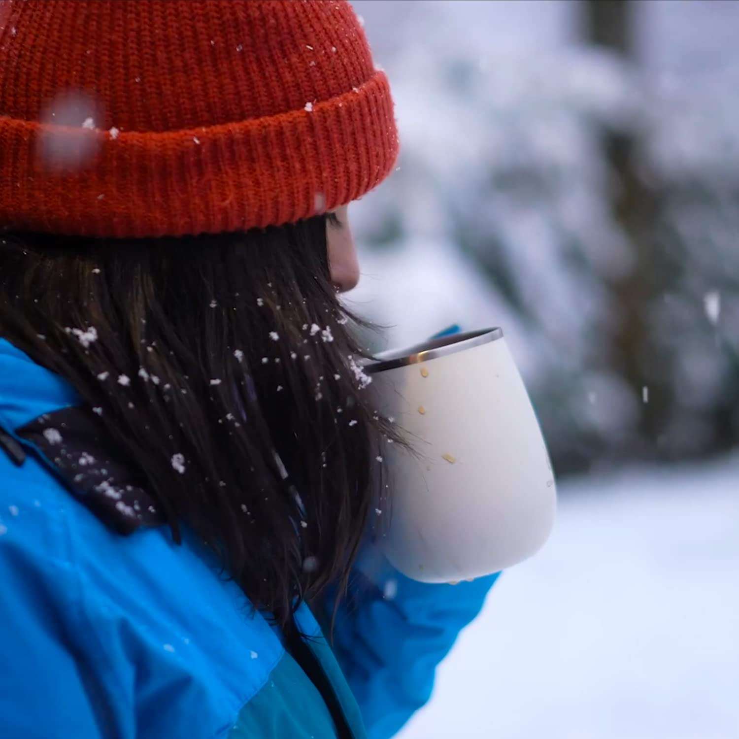 Ideus 16 oz (470 ml) Insulated Coffee Mug with Handle and Lid, Double Wall Stainless Steel Vacuum Thermal Coffee Mug, Travel Coffee Cup Thermal Cup for Home and Office (Snow Mountain White) 6