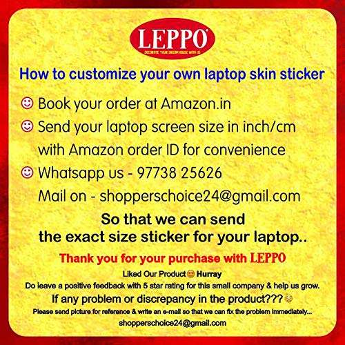 LEPPO Wooden Texture Background Collection Laptop Skin Cover Sticker for Dell, HP, Lenovo, ASUS, Acer, Sony, Toshiba & All Models (Upto 15.6 inch) V-1263 5