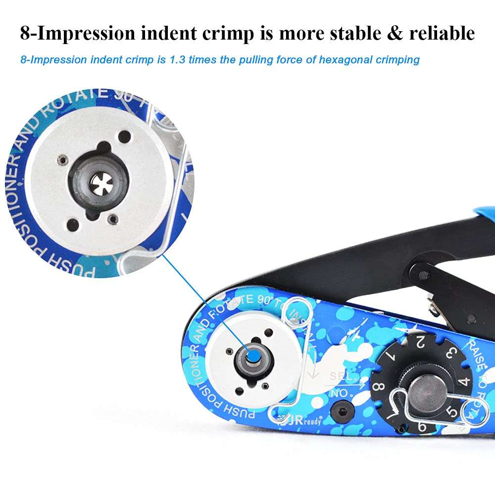 JRready ST2119-AS2 Eight Indent Crimping Tool KIT M22520 2 01 series crimper with 37 Positioner and GO NO GO GAUGE G125 for Aviation Aerospace and miniature electrical connector 3