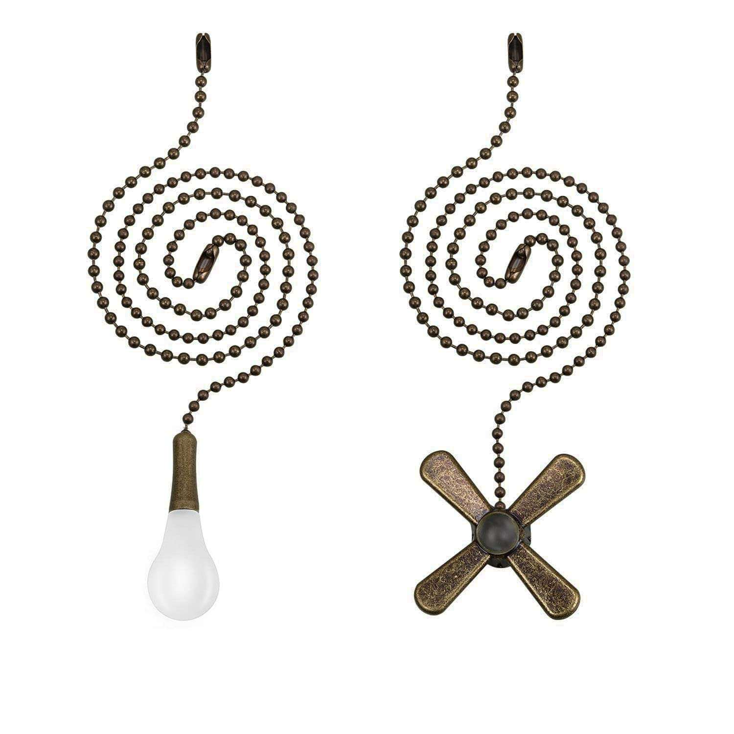 Ceiling Fan Pull Chain, 𝟮𝟰 𝗶𝗻𝗰𝗵 Extra Long with Decorative Frosted Glass Bulb and Fan Cord,Fit All Standard 3mm Diameter Ceiling Fans (ORB) 1